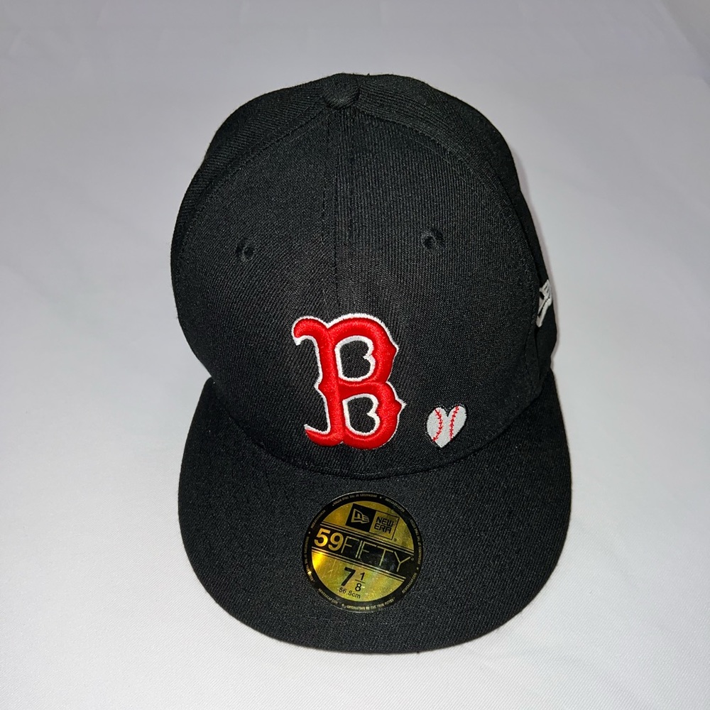 New Era Red Sox 2004 World Series 59Fifty 5950 Fitted Hat Black Heart Brim 7 1/8